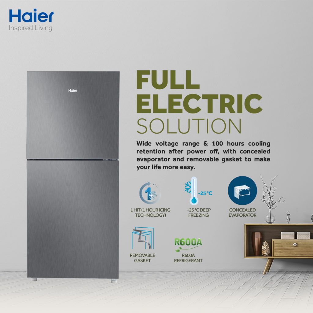Haier HRF216 EBS Top Mount Refrigerator 9 CFT Brand Warranty Price in pakistan New Glacier