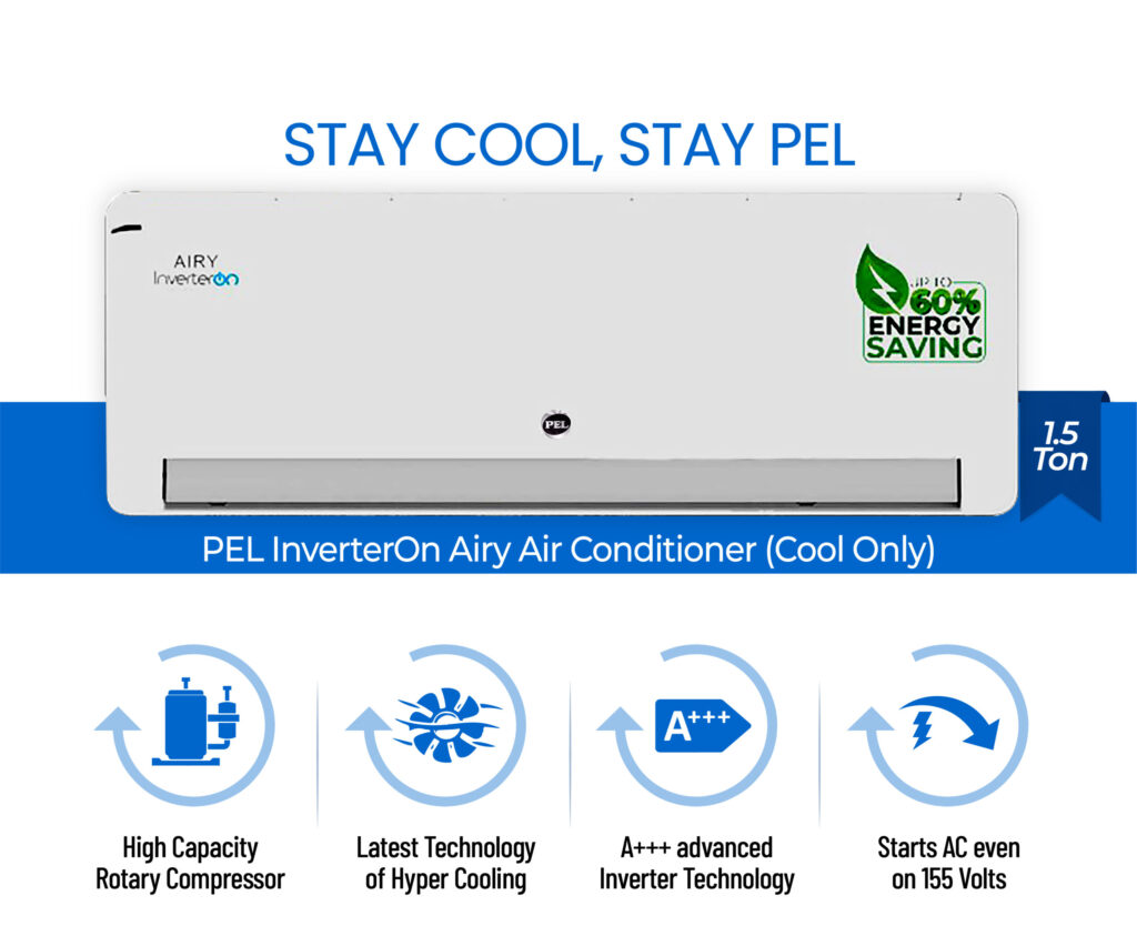 PEL InverterOn 12K Airy 1 TON INVERTER Air Conditioner (Cool Only) NEW MODEL 2023 Price in