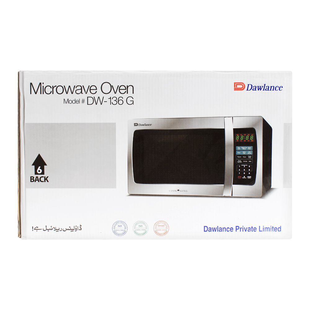 Dawlance DW-136G Microwave Oven /Large Capacity/Grill Cooking /Auto Cook Menu/36 Litres/Micro wave
