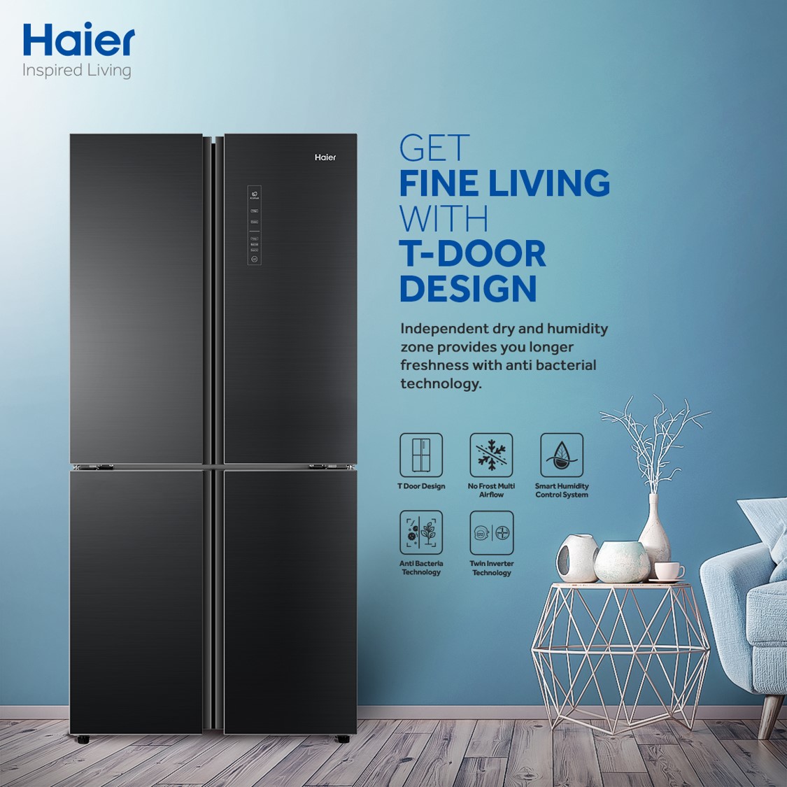 Haier HRF-578 TBG Refrigerator Inverter Refrigerator