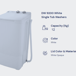 Dawlance Washing Machine DW 9200 White Washing Machine