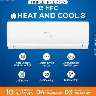 Haier 13HFC DC Triple Inverter AC 1-Ton Heat and Cool | 2026 Model