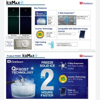 Dawlance 9178 Ice Max Inverter is a medium-sized 14 cubic feet double-door refrigerator