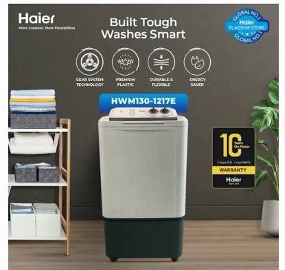 Haier HWM 130-1217 Top Loading Single Tub Semi Automatic Washing Machine