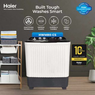 Haier HWM 80-CS (8 kg) Twin Tub Semi Automatic Washing Machine